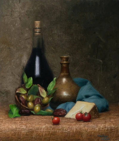 Angel Academy of Art second Still life project oil painting academic, perishables